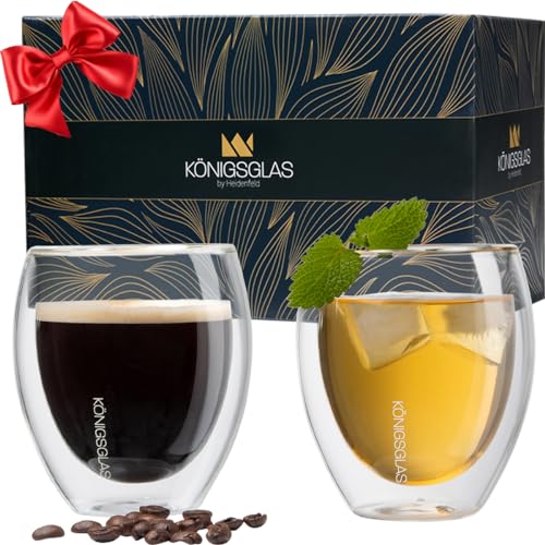 heidenfeld Original Königsglas Crema Gläser Set (2x 250 ml) - Cappuccino Tassen - Doppelwandige Gläser aus Borosilikatglas - Teegläser Set - Hochwertige Thermogläser - Trinkgläser - Teetassen heidenfeld Original Königsglas Crema Gläser Set (2x 250 ml) - Cappuccino Tassen - Doppelwandige Gläser aus Borosilikatglas - Teegläser Set - Hochwertige Thermogläser - Trinkgläser - Teetassen von heidenfeld