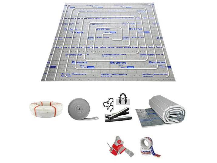 40 m² Fußbodenheizung-Set - Tackersystem Dämmstärke 30-3 mm - PE-RT 5-Schichtrohr 16 x 2 mm von heima24