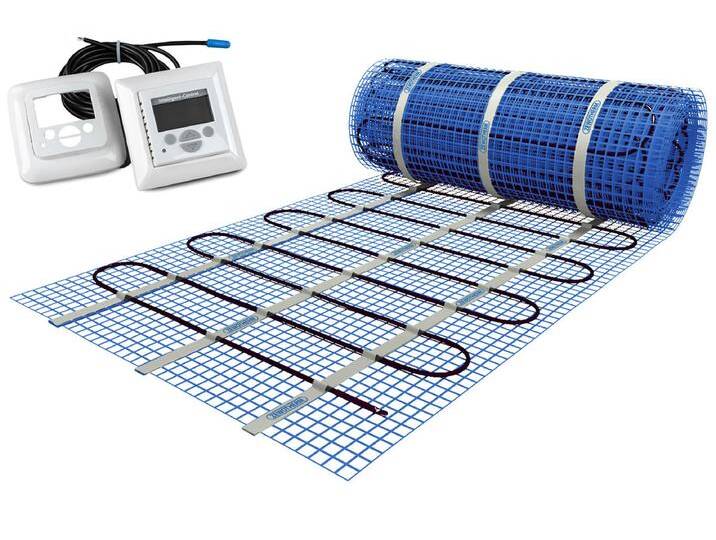 Elektro-Fußbodenheizung - Heizmatte 4 m² - 230 V - Länge 8 m - Breite 0,5 m - mit Digital-Raumthermostat von heima24