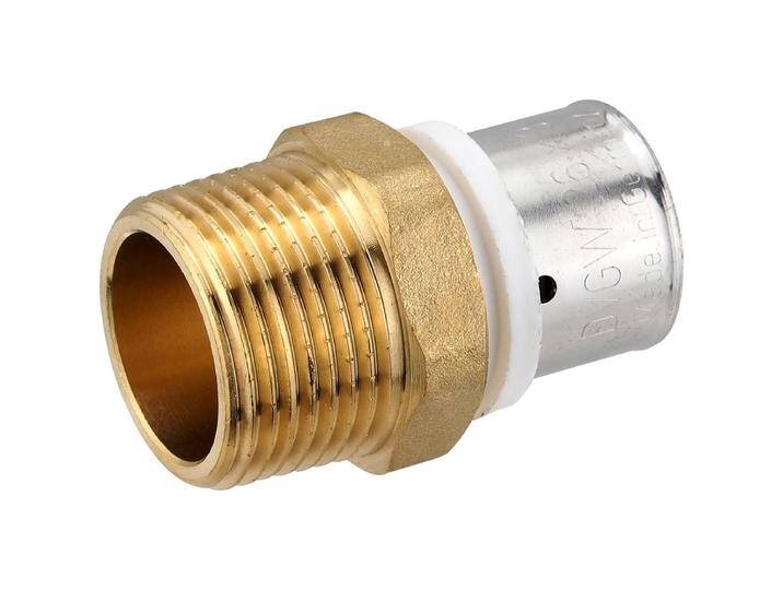 Pressfitting-Übergang 26 x 3,0mm - 1 Zoll Außengewinde MV-Rohr von heima24