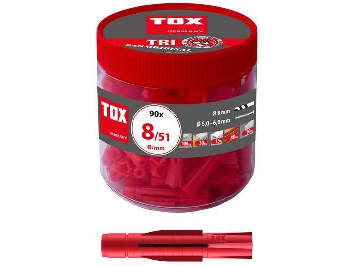 TOX Allzweckdübel Tri 8 x 51 mm in Runddose - 90 Stück - 010260051 von heima24