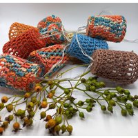 Bohostyle Lichterkette Gehäkelt Hippie Herbstzauber Herbst Naturtöne 10Er Schirmchen Umhäkelt Häkellichterkette Bulli Wohnwagen Wohnmobil von heimelich