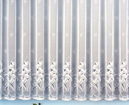 Gardine Vorhang Jacquard Store mit Bleiband für schönen Fall weiß schönes Blumenmuster allover mit Kräuselband / Universalschienenband HxB 175x450 cm für Fensterbreite 140-185 cm TOP QUALITÄT …auspacken, aufhängen, fertig! Typ43 Gardine Vorhang Jacquard Store mit Bleiband für schönen Fall weiß schönes Blumenmuster allover mit Kräuselband / Universalschienenband HxB 175x450 cm für Fensterbreite 140-185 cm TOP QUALITÄT …auspacken, aufhängen, fertig! Typ43 von heimtexland