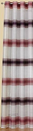 Gardine moderner Ösenschal HxB 245x140 cm in rosé - violett Vorhang halbtransparent - viel Licht mit brillianten Webstreifen - Top Qualität - sehr schöner Fall...auspacken, aufhängen, fertig! Typ194 von heimtexland