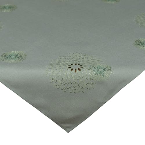 Tischdecke Leinen-Optik Bestickt Deko Esszimmer Serie Pusteblume Tischwäsche Stickerei Blumen Ornamente Tischdeko Typ887 Mitteldecke 85x85 cm Mint von heimtexland