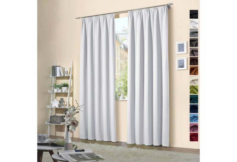 heimtexland Verdunkelungsvorhang Verdunklungsgardinen Thermo Vorhänge blickdicht, Kräuselband (2 St), verdunkelnd, Verdunklungsstoff, Sonnenschutz Verdunkelung Kälteisolierung Schalldämmung von heimtexland