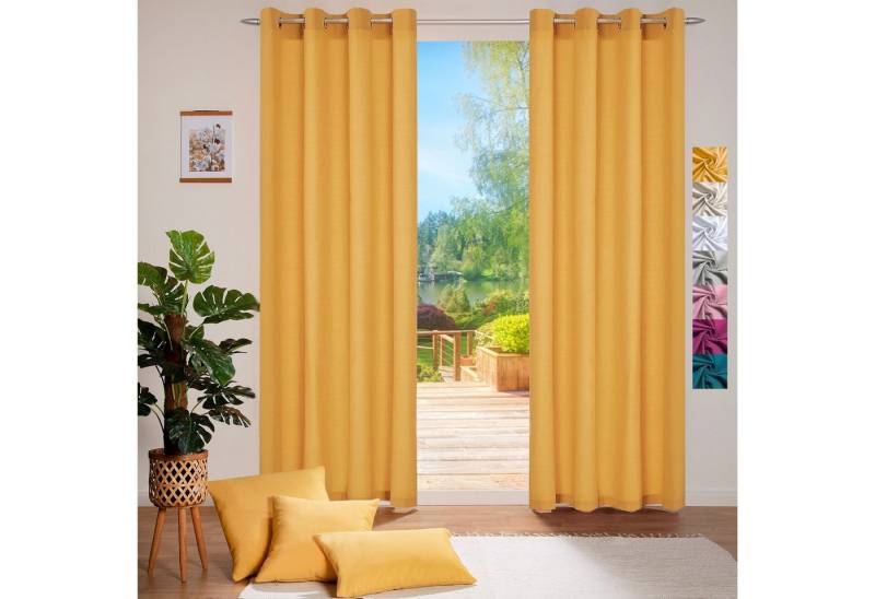 heimtexland Vorhang Dekoschal Baumwolle Vorhang Deko Gardine Ösenschal (1 St), Ösen, blickdicht, Baumwoll-Gemisch, blickdicht von heimtexland