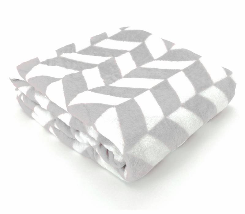 Wohndecke Soft Flanell Kuscheldecke Chevron Raute 150x200, heimtexland, super weich I wärmend I leicht I Allergiker geeignet von heimtexland