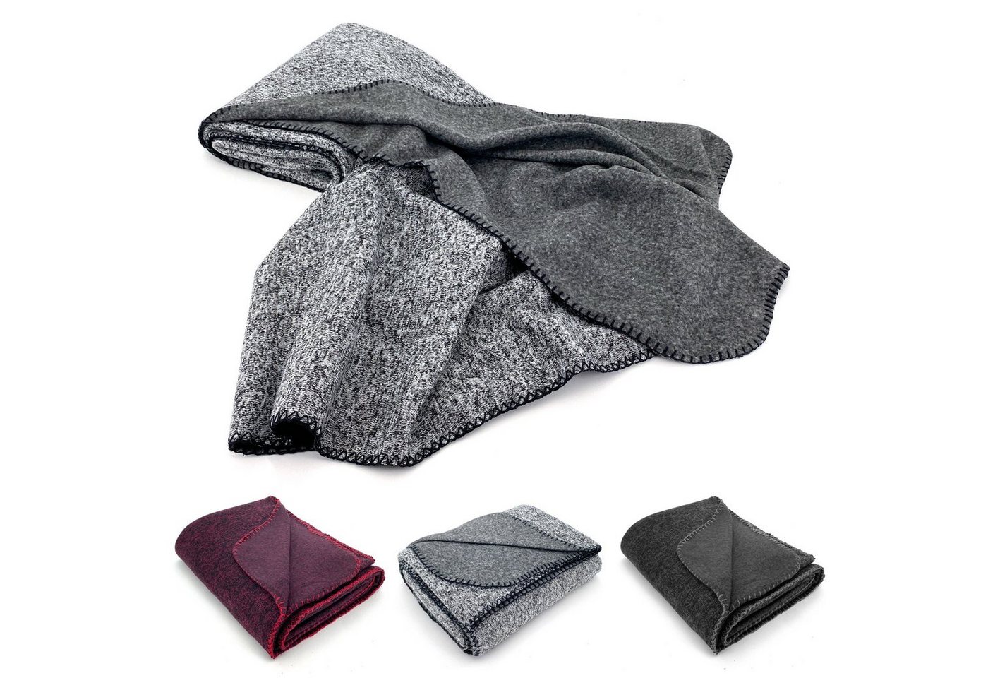 Wohndecke Strick Kuscheldecke Super Soft Fleece Sofadecke, heimtexland, Premium Qualität I meliert I 150x200 I von heimtexland