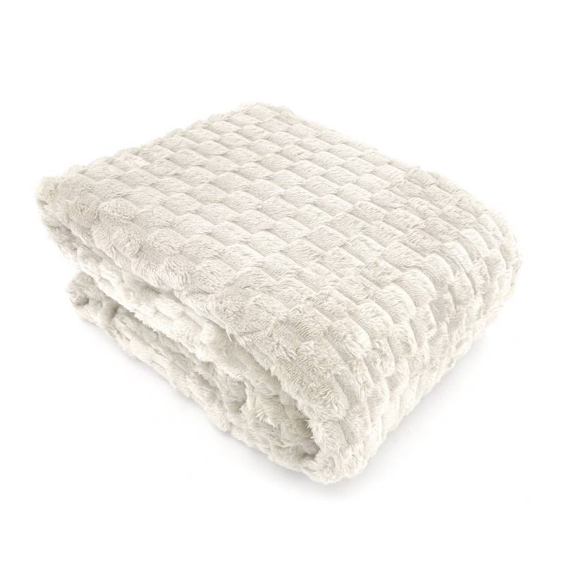 Wohndecke flauschige Flanell Kuscheldecke 150x200 Sofadecke, heimtexland, Hoch-Tief-Struktur I temperaturausgleichend I super weich von heimtexland