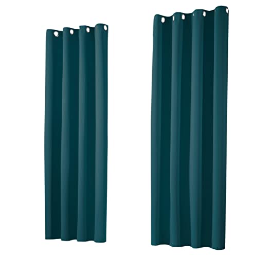 heimtexland ® 1 Paar Thermo- Verdunklungsgardinen Ösenschal Vorhänge Verdunkelnd Isolierend Blickdicht Verdunkelungsvorhänge HxB 160x135 Dunkel Petrol Typ139 von heimtexland
