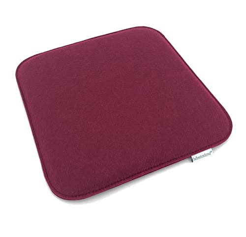 heimtexland ® 2er Pack Sitzkissen Filz 35x35 cm eckig Bordeaux Rot Filzkissen Stuhlkissen Polster Auflage Kissen Typ631 von heimtexland