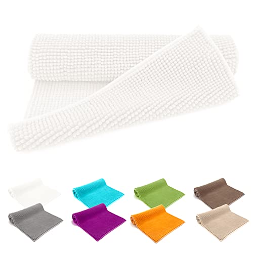 heimtexland ® Badvorleger Chenille Super Flauschig Saugstark Badteppich Badematte Ökotex Typ771 Natur 50 x 80 cm von heimtexland