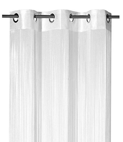heimtexland ® Fadenstore Fadengardine Fadenvorhang Zuschneidbar Ösen Raumteiler Gardine Vorhang Insektenschutz Türvorhang Ökotex Typ123 Weiß HxB 160x148 cm von heimtexland