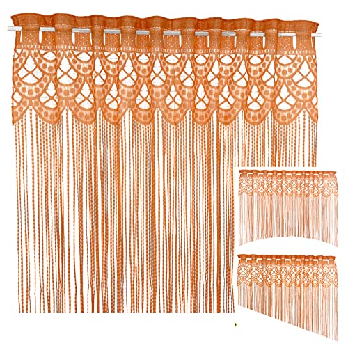 heimtexland ® Fadengardine Zuschneidbar Insektenschutz Vorhang Türvorhang Raumteiler Gardine Typ570 Terra Orange 160x195 von heimtexland