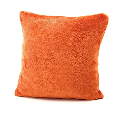 heimtexland ® Flanell Kuschel Kissen Super Soft Dekokissen Plüsch Typ380 Kissenhülle Orange 48x48 cm von heimtexland