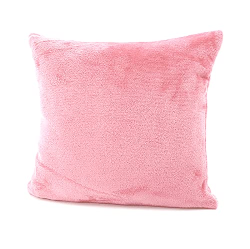 heimtexland ® Flanell Kuschel Kissen Super Soft Dekokissen Plüsch Typ380 Kissenhülle Rosa 40x40 cm von heimtexland