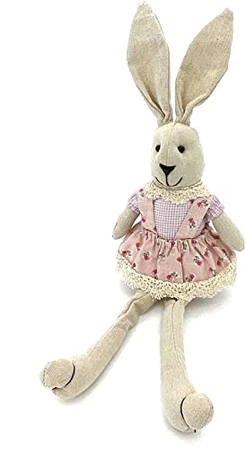 heimtexland ® Kantenhocker Osterhase Tilda Stoff Hase Landhaus Dekoration Ostern 40 cm Rosa Typ740 von heimtexland