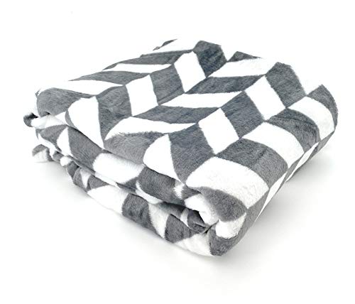 heimtexland ® Kuscheldecke Super Soft Flanell Chevron Raute Wohndecke 200x150 Ethno Decke Anthrazit Grau Typ722 von heimtexland