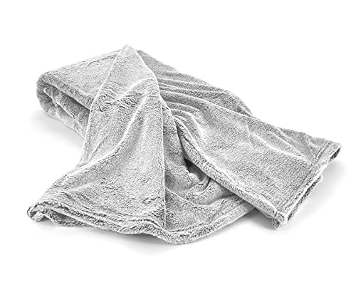 heimtexland ® Melange Wohndecke Flanell Super Soft Decke Meliert 200x150 Kuscheldecke Typ826 Silber-Grau von heimtexland