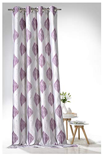 heimtexland ® Ösenschal Edler Jacquard Dekoschal Marokko 245x140 Vorhang Blickdicht Violett Beere Gardine Typ635 von heimtexland