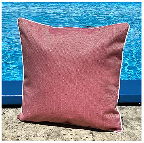 heimtexland ® Outdoorkissen Dekokissen Schmutz- und Wasserabweisend Outdoor Garten Kissen Lotus Effekt 45x45 rot Typ676 von heimtexland