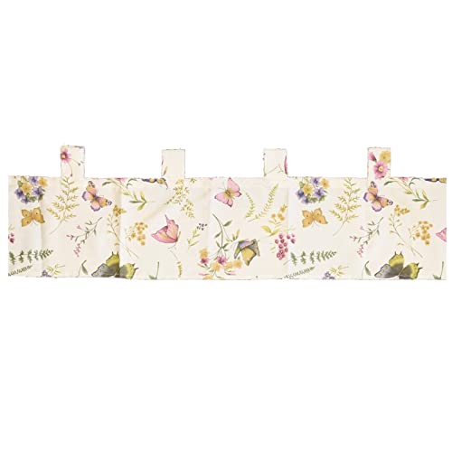 heimtexland ® Scheibengardine Deko Gardine Schmetterling Blickdicht Querbehang Fensterdekoration Natur Bunt Typ794 HxB 30 x 150 cm von heimtexland