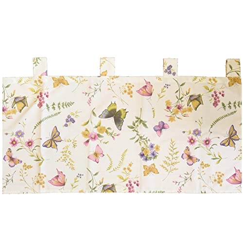heimtexland ® Scheibengardine Deko Gardine Schmetterling Blickdicht Querbehang Fensterdekoration Natur Bunt Typ794 HxB 50 x 150 cm von heimtexland