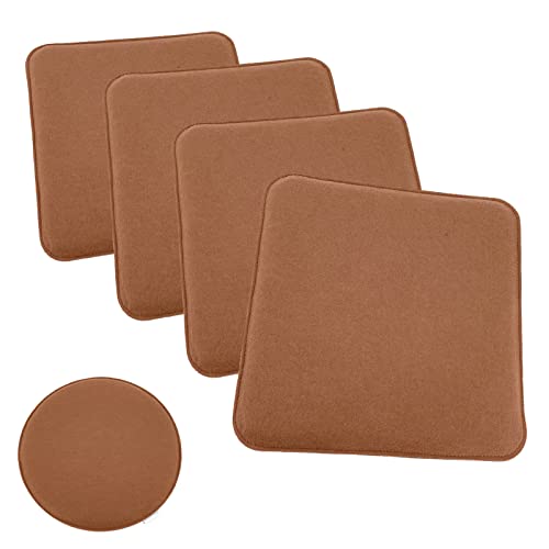 heimtexland ® Sitzkissen Set Filz Stuhlkissen Stuhlauflage Filzkissen Stuhl Polster Kissen eckig Typ631 4er Set 35 x 35 cm Camel von heimtexland