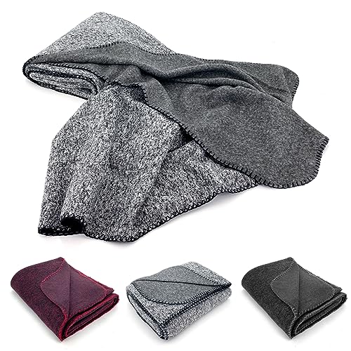 heimtexland ® hochwertige Wohndecke Strick Sofadecke Super Soft Fleece 150x200 Kuscheldecke Typ854 Grau meliert von heimtexland