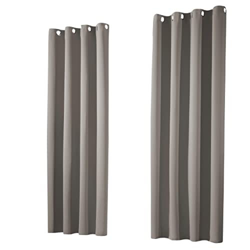 heimtexland ® 1 Paar Thermo- Verdunklungsgardinen Ösenschal Vorhänge Verdunkelnd Isolierend Blickdicht Verdunkelungsvorhänge HxB 245x135 Schlamm Typ139 von heimtexland