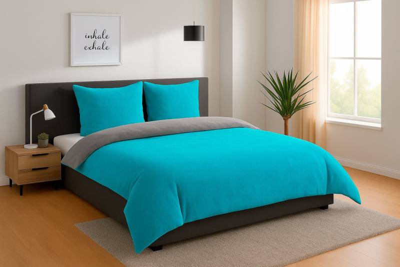 heimtexland Bettwäsche kuschelige Winter Wende-Bettwäsche Cashmere Touch, Microfaser, 3 teilig, 2 Kopfkissen 80x80 I Bettdecke 200x200 I Ehebett I petrol heimtexland Bettwäsche kuschelige Winter Wende-Bettwäsche Cashmere Touch, Microfaser, 3 teilig, 2 Kopfkissen 80x80 I Bettdecke 200x200 I Ehebett I petrol von heimtexland