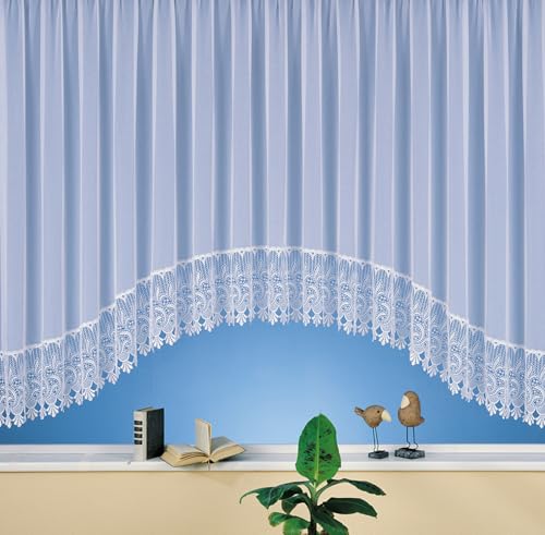heimtexland C-Bogen Store Gardine aus edlem Websablé mit echtem Makramee-Sockel in rein weiß - HxB 175x300 cm für Dekorationsbreite 100-130 cm - Ökotex Macramée Vorhang Typ516 heimtexland C-Bogen Store Gardine aus edlem Websablé mit echtem Makramee-Sockel in rein weiß - HxB 175x300 cm für Dekorationsbreite 100-130 cm - Ökotex Macramée Vorhang Typ516 von heimtexland