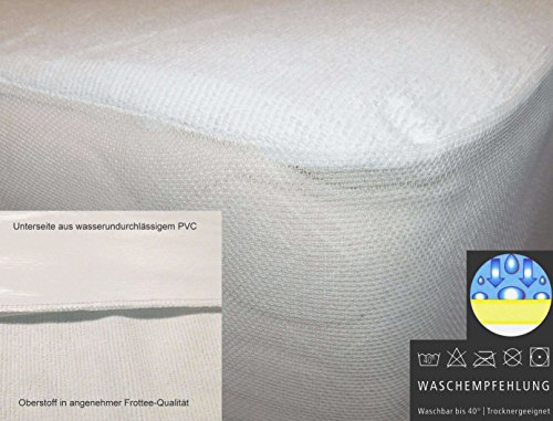 heimtexland Comfort Matratzenschoner Hygiene Matratzenauflage wasserdicht - starker Schutz bei Inkontinenz - 200 x 100 cm - hautsympathisch 80% Baumwolle - Frottee Bettbezug Schonbezug Typ310 von heimtexland