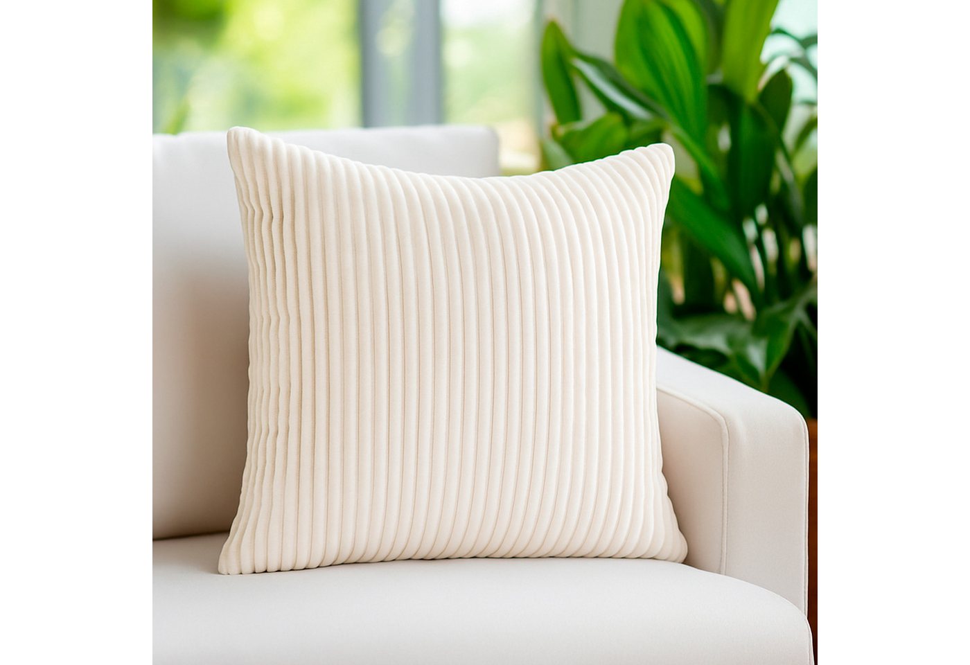 heimtexland Dekokissen Super Soft Cord Kissenbezug Sofakissen Kissenhülle, 45x45 I weich und flauschig I Kuschelkissen Kord I creme heimtexland Dekokissen Super Soft Cord Kissenbezug Sofakissen Kissenhülle, 45x45 I weich und flauschig I Kuschelkissen Kord I creme von heimtexland