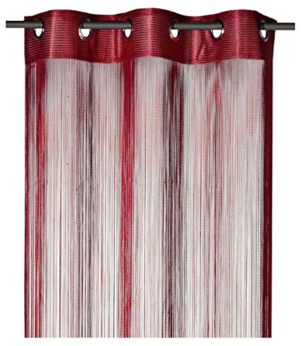 heimtexland ® Fadenstore Fadengardine Fadenvorhang Zuschneidbar Ösen Raumteiler Gardine Vorhang Insektenschutz Türvorhang Ökotex Typ123 Bordeaux Rot HxB 160x98 cm von heimtexland