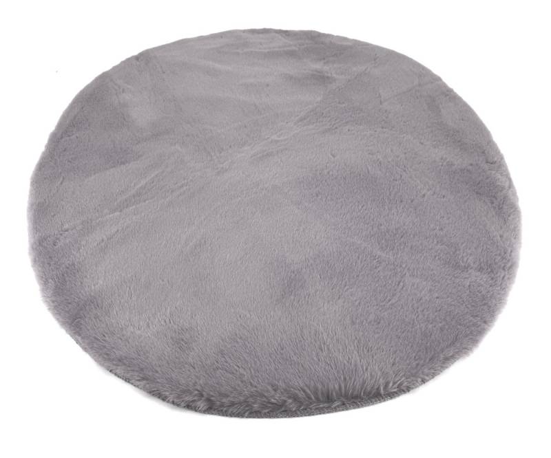 heimtexland Fellteppich Hochflor Teppich Rabbit 90 rund Hasenfell-Imitat, rund, super weich I Bettvorleger I Kinderzimmer-Teppich I waschbar von heimtexland