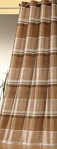 heimtexland Gardine Blickdicht Vorhang Ösenschal aus edel glänzendem Jacquard-Gewebe in Caramel beige HxB 245x140 cm hochwertige Qualität mit schönem Fall …auspacken, aufhängen, fertig! Typ195 von heimtexland