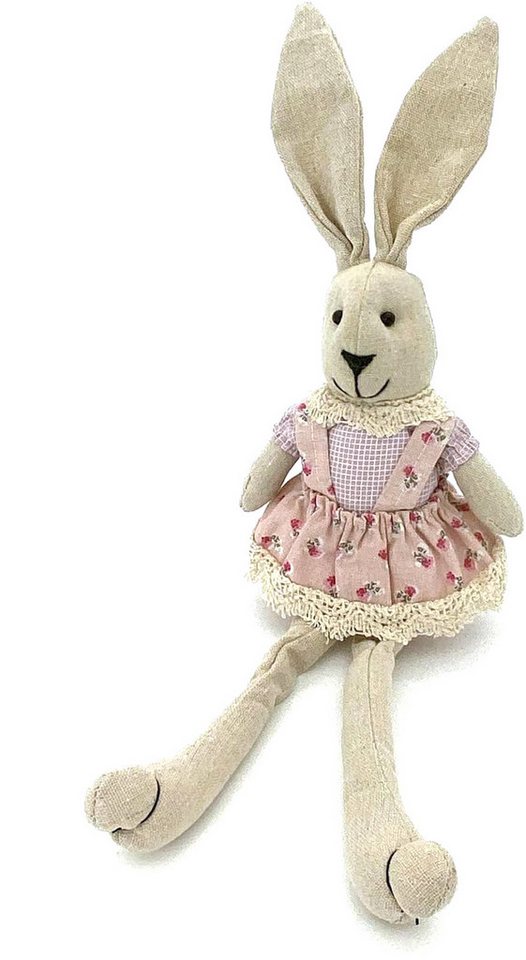 heimtexland Kantenhocker Fensterdeko Osterdeko Landhaus Dekofigur Hase (Typ740, 1 St), Kantenhocker Osterhase I Stoff I Leinen-Optik von heimtexland
