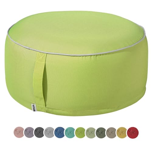 heimtexland Outdoor Pouf Sitzkissen wetterfest Garten Bodenkissen ausblasbar Fußhocker Yoga Lounge Hocker Tisch Party Deko Sitzsack 25x55 Typ551 Apfelgrün von heimtexland