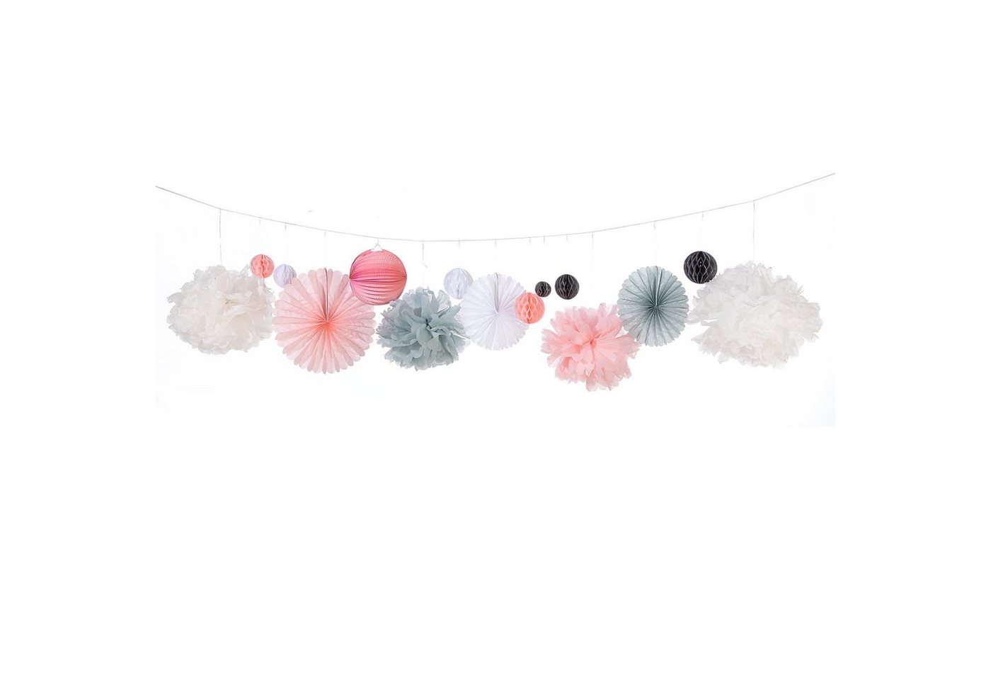 heimtexland Papierdekoration Party Deko Set Pompoms Papier Lampions Wabenbälle, Hängedeko Partydekoration Hochzeit Taufe Geburtstag heimtexland Papierdekoration Party Deko Set Pompoms Papier Lampions Wabenbälle, Hängedeko Partydekoration Hochzeit Taufe Geburtstag von heimtexland