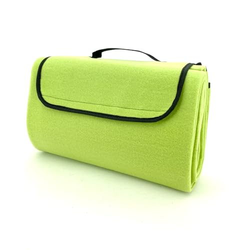 heimtexland Picknickdecke wasserdicht Outdoor Strandmatte Isomatte waschbar Campingdecke faltbar mit Tragegriff Festival Zelten Picknick Strand Decke Typ549 Hellgrün 135x170 cm von heimtexland