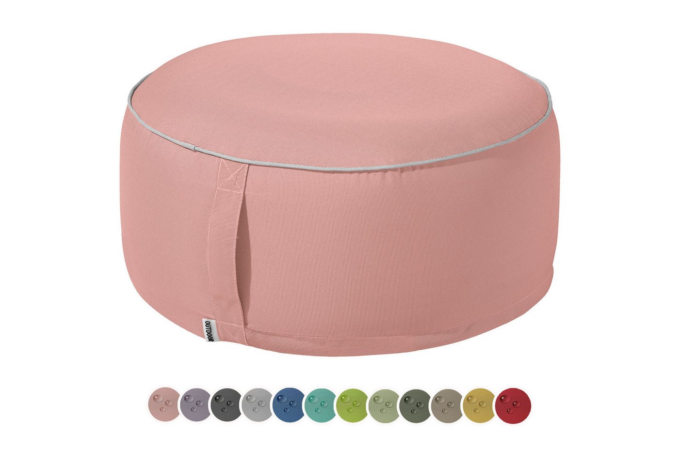 heimtexland Sitzkissen Outdoor Pouf Bodenkissen Garten Lounge Deko Hocker, schmutz-/wasserabweisend I UV-beständig I waschbar von heimtexland