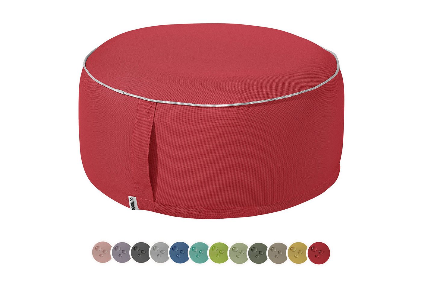 heimtexland Sitzkissen Outdoor Pouf Bodenkissen Garten Lounge Deko Hocker, schmutz-/wasserabweisend I UV-beständig I waschbar von heimtexland