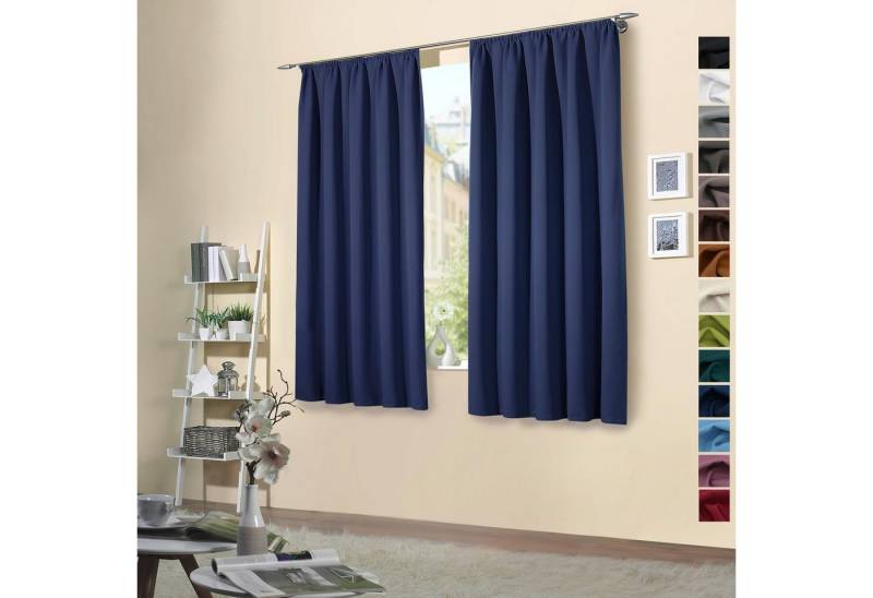 heimtexland Verdunkelungsvorhang Verdunklungsgardinen Thermo Vorhänge blickdicht (2 St), Kräuselband, verdunkelnd, Verdunklungsstoff, Sonnenschutz Verdunkelung Kälteisolierung Schalldämmung von heimtexland