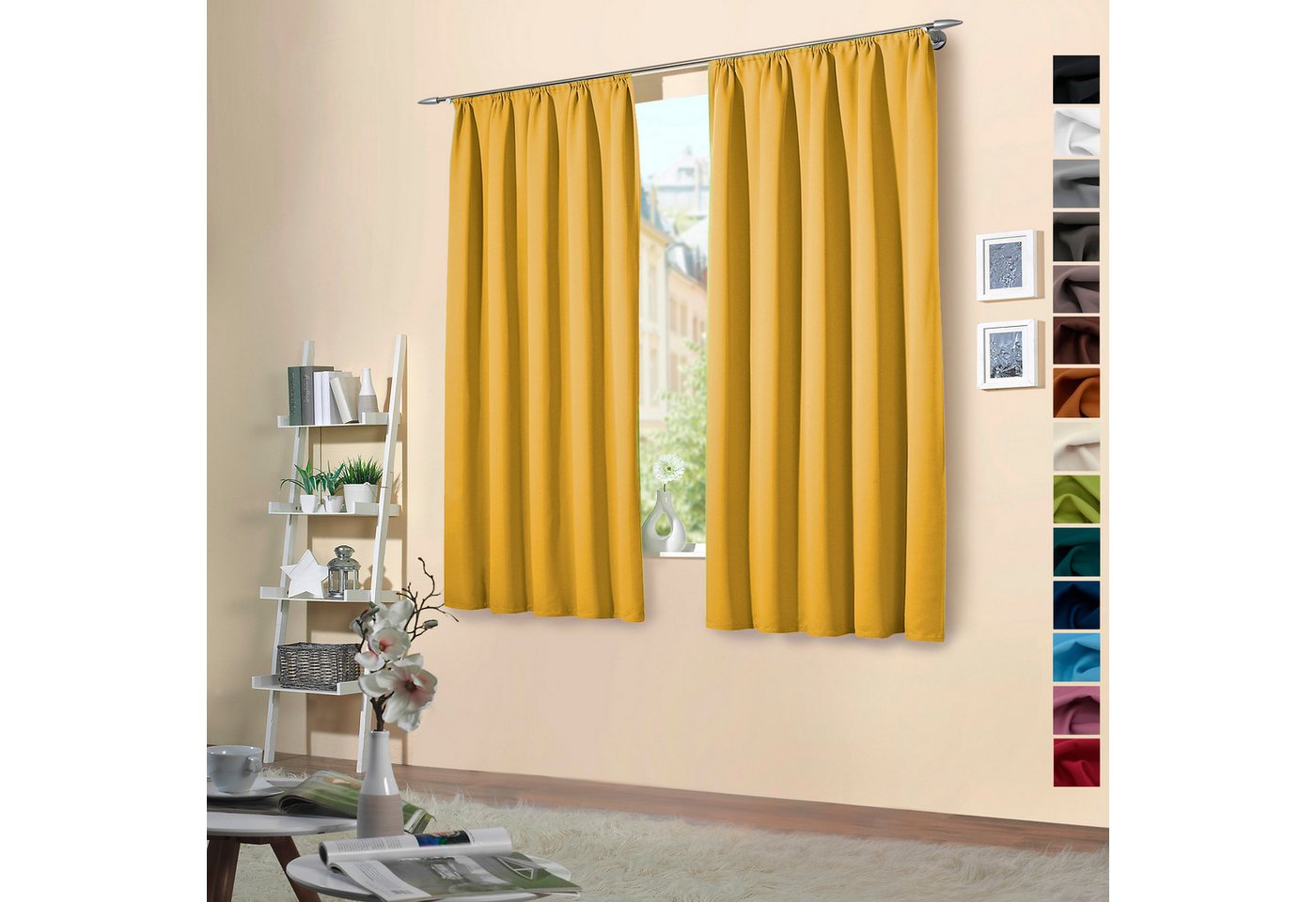 heimtexland Verdunkelungsvorhang Verdunklungsgardinen Thermo Vorhänge blickdicht (2 St), Kräuselband, verdunkelnd, Verdunklungsstoff, Sonnenschutz Verdunkelung Kälteisolierung Schalldämmung von heimtexland