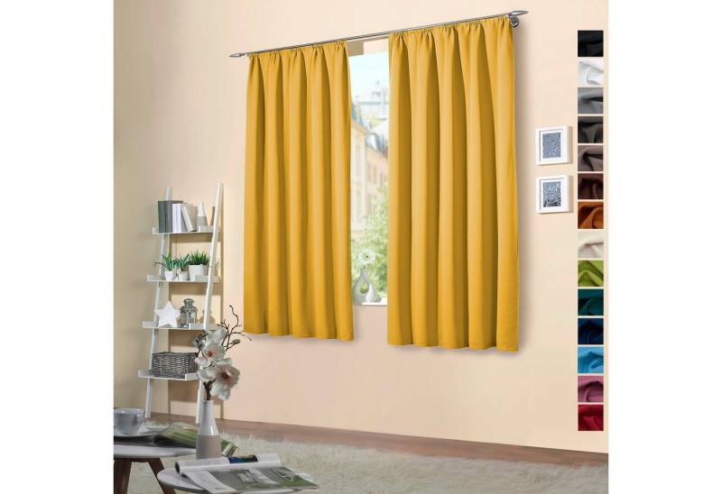 heimtexland Verdunkelungsvorhang Verdunklungsgardinen Thermo Vorhänge blickdicht (2 St), Kräuselband, verdunkelnd, Verdunklungsstoff, Sonnenschutz Verdunkelung Kälteisolierung Schalldämmung von heimtexland