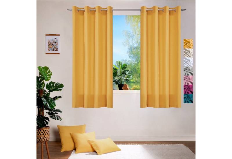 heimtexland Vorhang Dekoschal Baumwolle Vorhang Deko Gardine Ösenschal (1 St), Ösen, blickdicht, Baumwoll-Gemisch, blickdicht von heimtexland