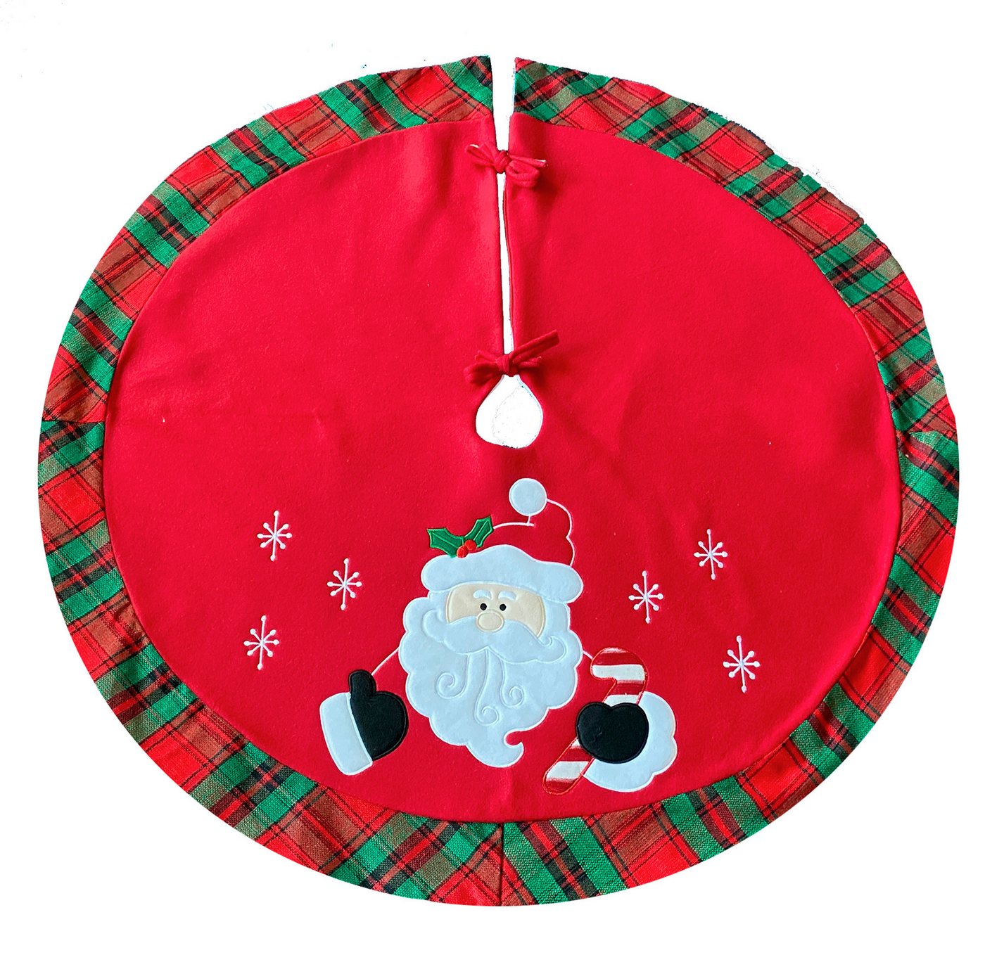 heimtexland Weihnachtsbaumdecke Weihnachtsdeko Baumschmuck Christbaumdecke Baumteppich (1-tlg), Weihnachtsbaum Deko bestickt Baumständer Schürze von heimtexland