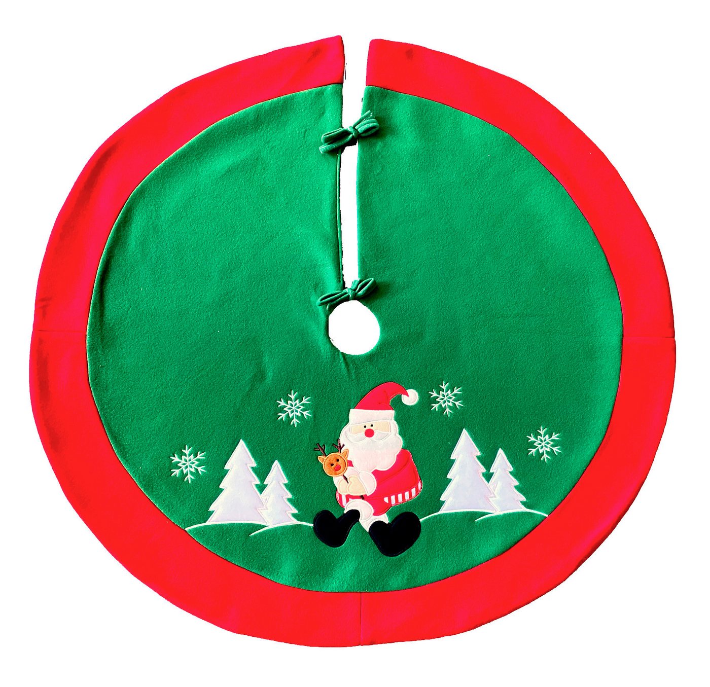 heimtexland Weihnachtsbaumdecke Weihnachtsdeko Baumschmuck Christbaumdecke Baumteppich (1-tlg), Weihnachtsbaum Deko bestickt Baumständer Schürze von heimtexland